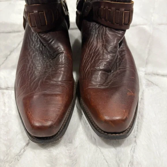 Jack Daniel’s Leather Cowboy Boots Sz 12D Brown Western Country Rodeo